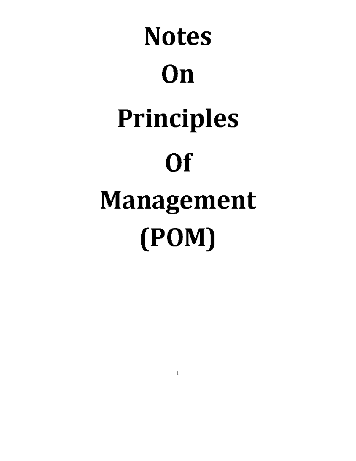 Notes On Principles of Mnagement - Notes On Principles Of Management ...
