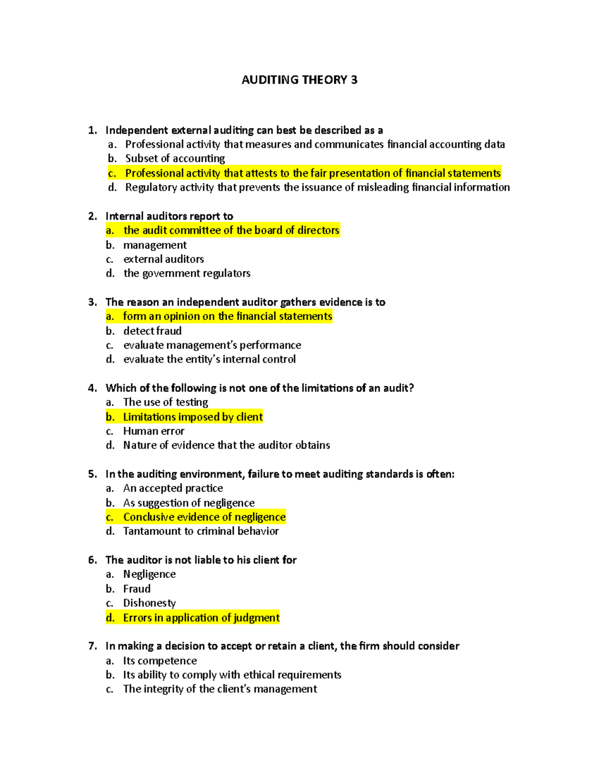 Auditing Theory 3 - COMPOSE OF MULTIPLE CHOICE QUESTIONS - AUDITING ...