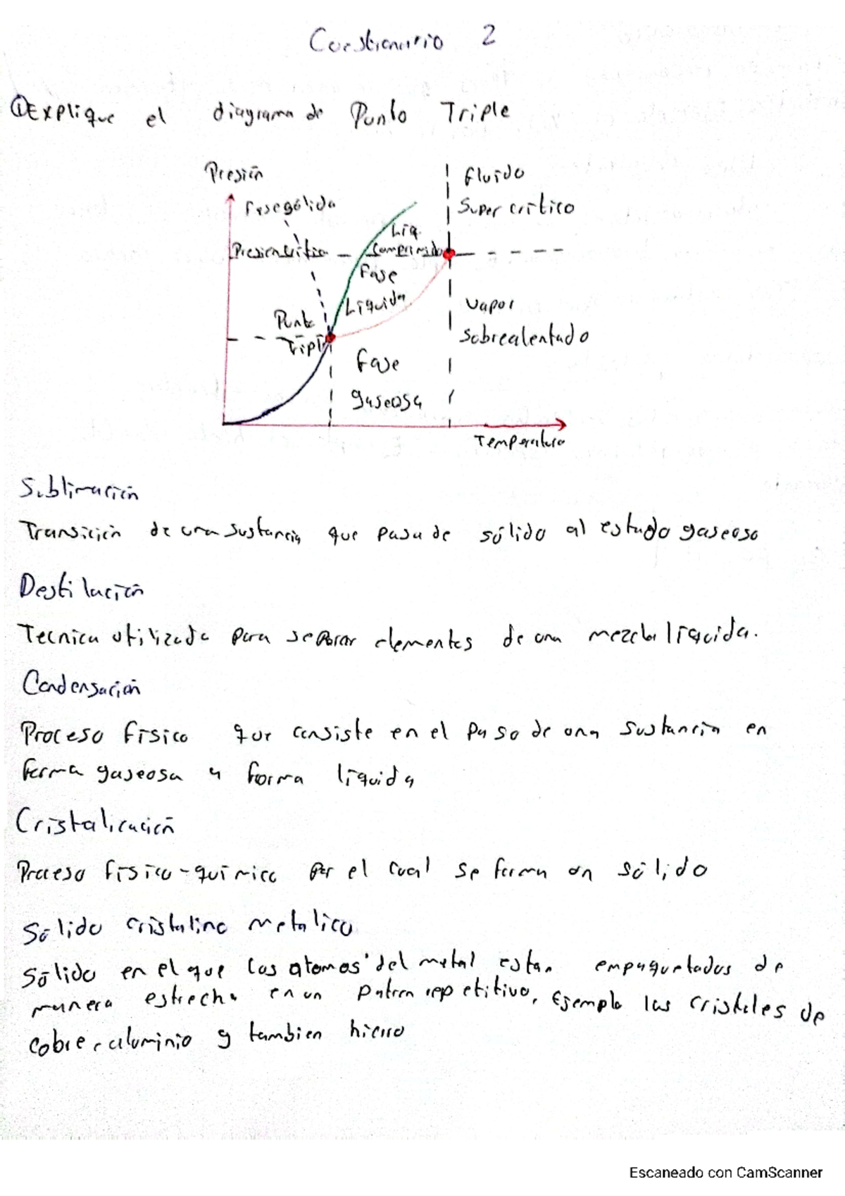 Cuestionario 2, Equipo 1 - 2 DExplique el diagrama do Punlo Triple ...