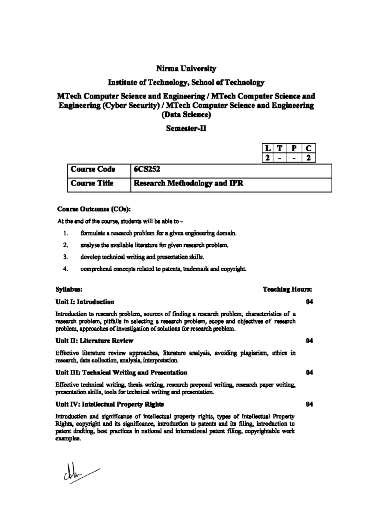 6CS252-1 - Notess - Nirma University Institute of Technology, School of ...