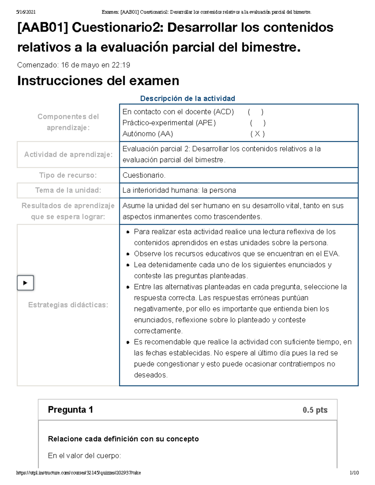 Examen [AAB01] Cuestionario 2 Desarrollar Los Contenidos Relativos A La ...