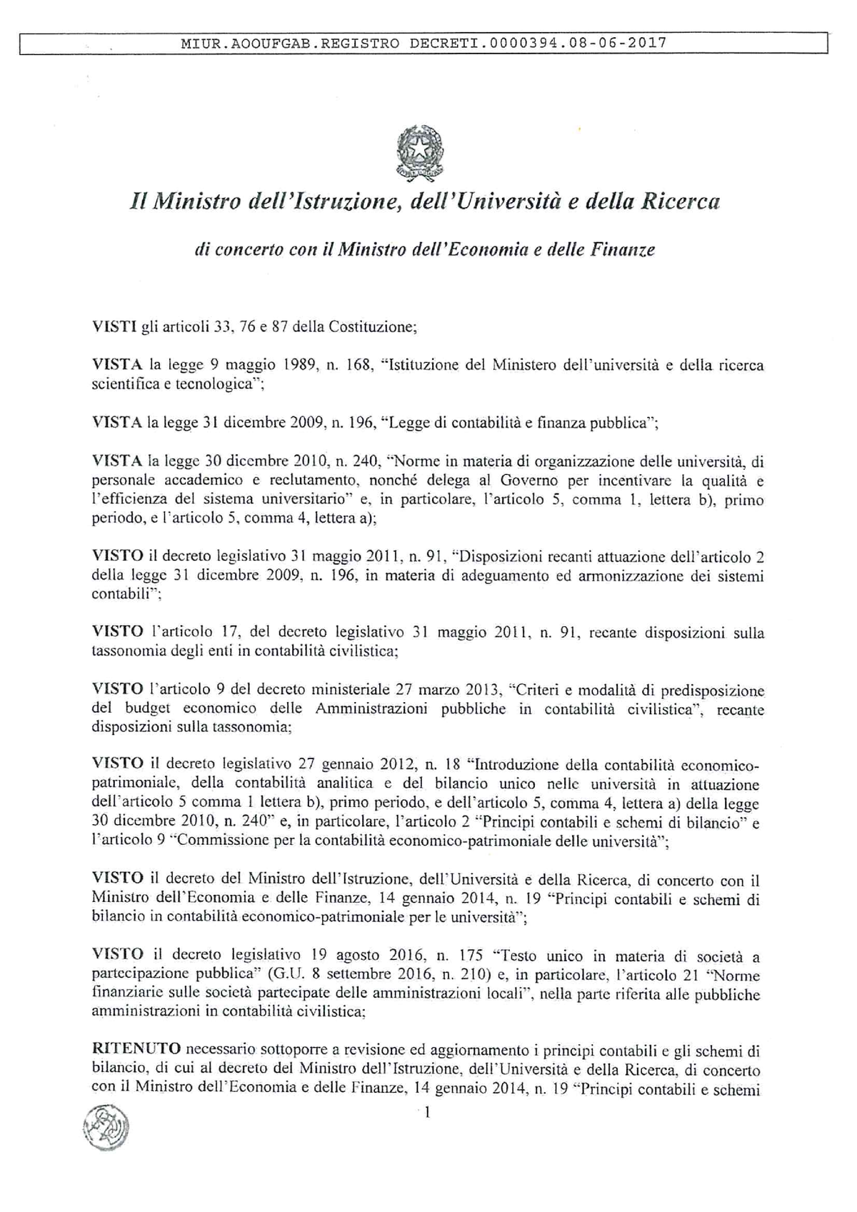 Decreto Interministeriale N394 Giugno 2017 - Diritto Amministrativo ...