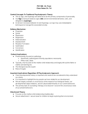 PSY 390 - Ch 1-3 - PSY 390 - Ch 1-3 - Reading Notes Ch. 1- Chapter One ...