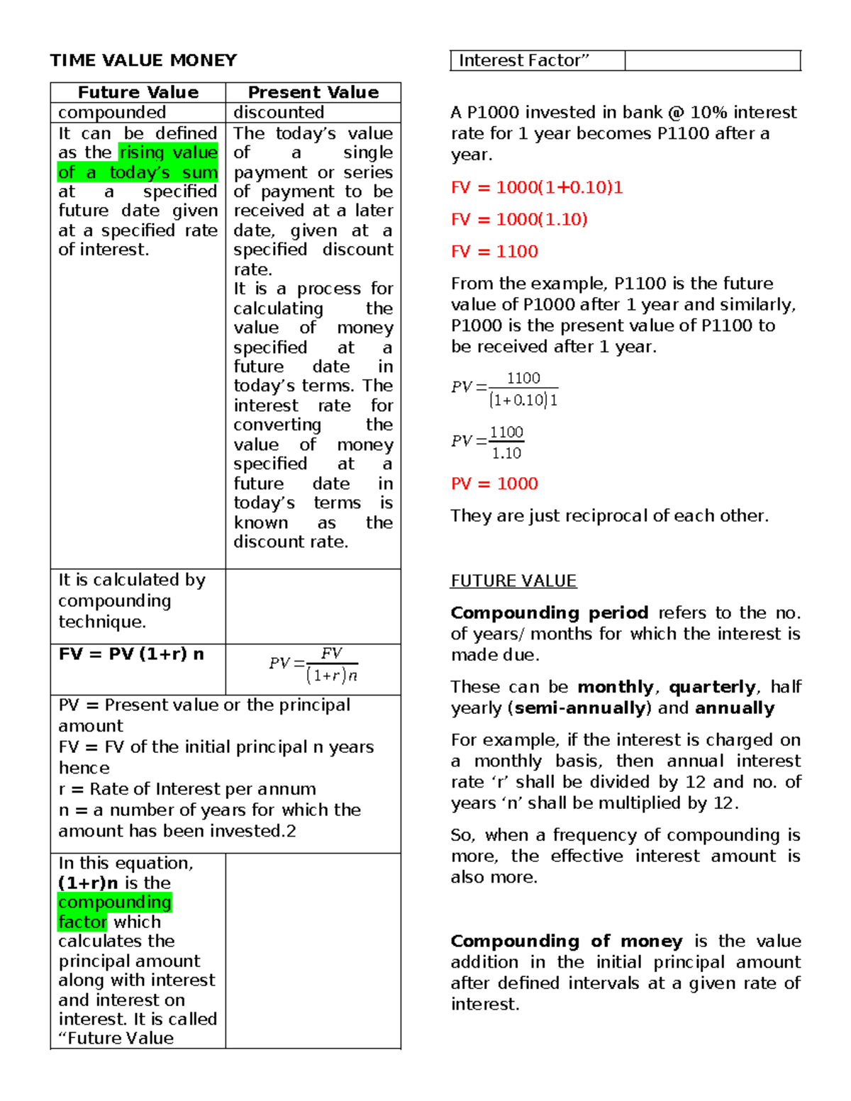 Managerial Economics - TIME VALUE MONEY LAW OF DIMINISHING RETURNS EMV ...