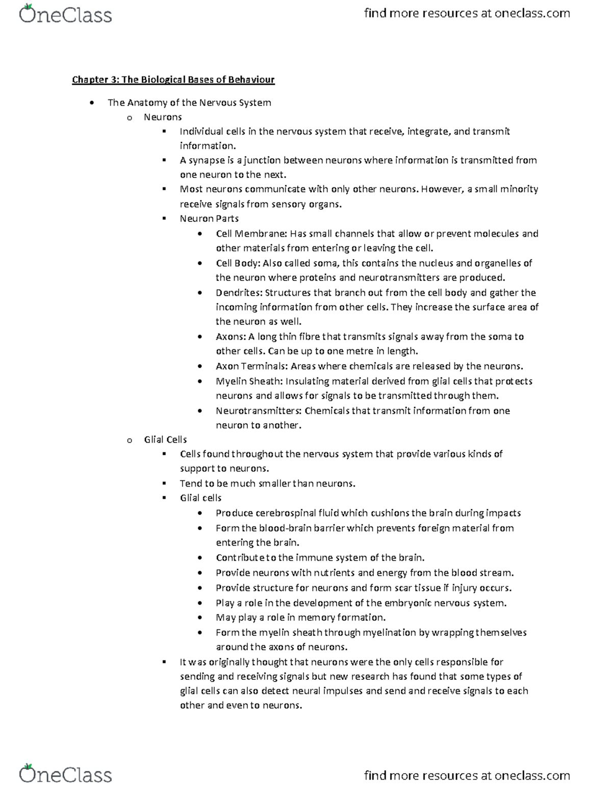 Chapter 3 Test Bank - Chapter 3: The Biological Bases Of Behaviour The ...