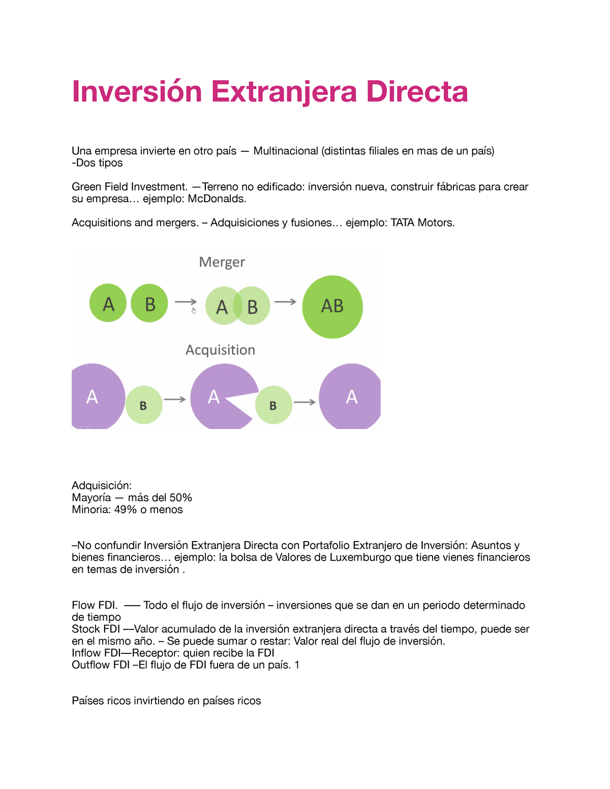 Inversión extranjera directa Inversión Extranjera Directa Una empresa