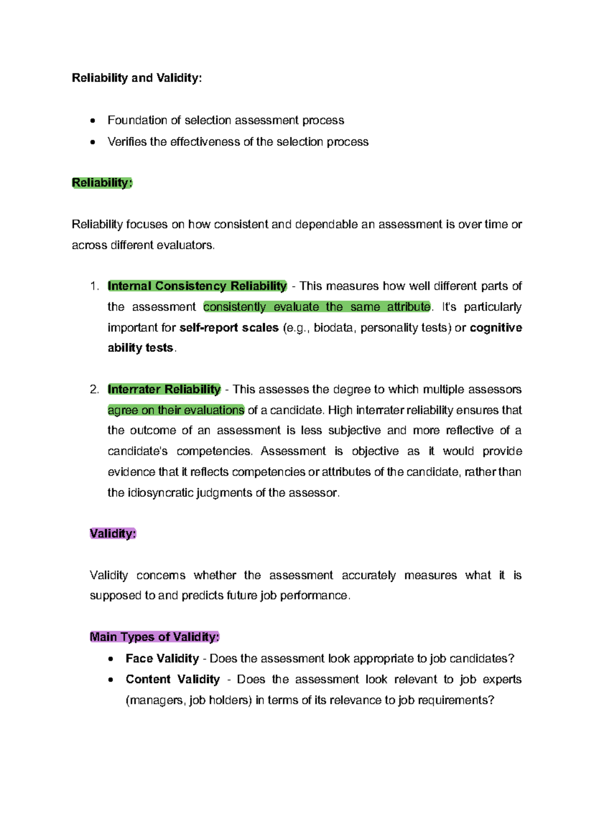 Reliability and Validity - 1. Internal Consistency Reliability - This ...