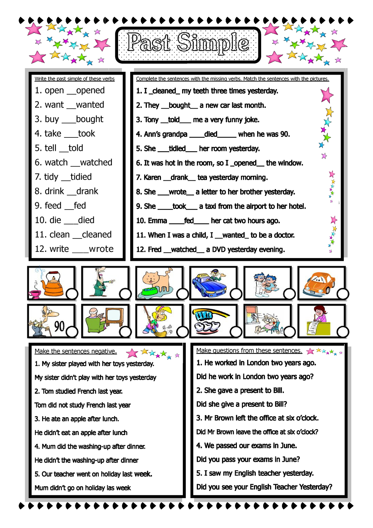 Past tenses - espero este trabajo te ayude en mucho. - Make questions ...