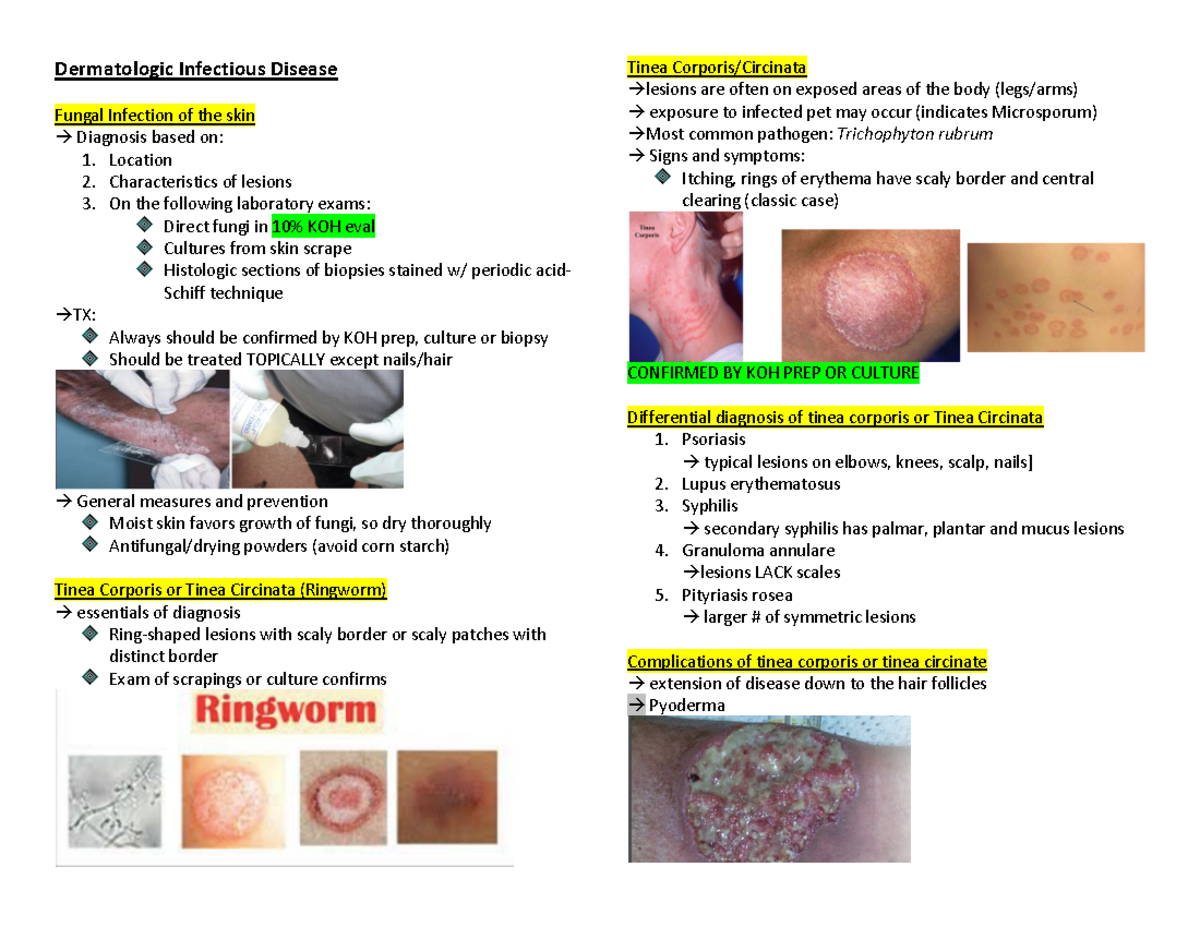 Dermatologic Infectious Disease - Dermatologic Infectious Disease ...