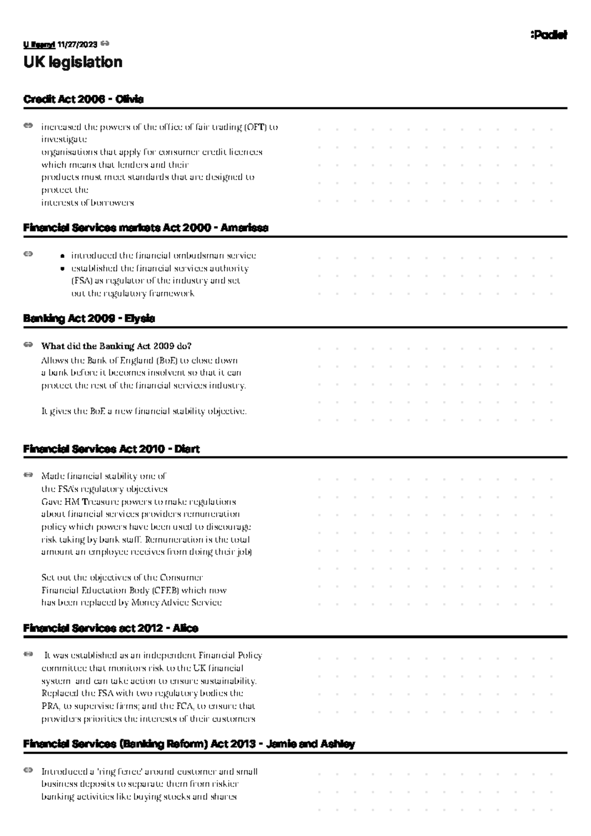 UK legislation Helps with revision U Ifeanyi 11/27/ UK legislation