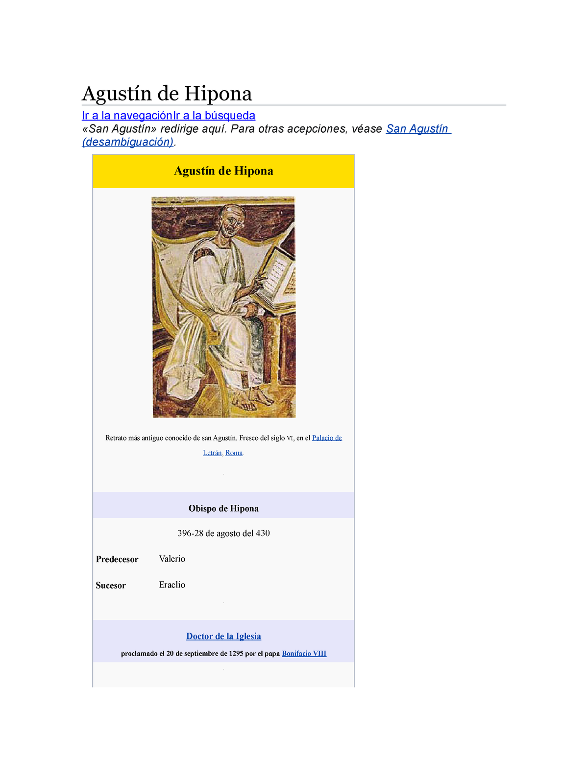 Agustín De Hipona - Apuntes 1-200 - Agustín De Hipona Ir A La ...