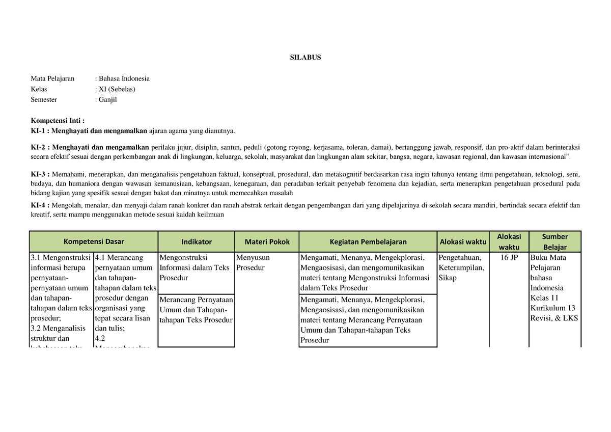 05-silabus-bahasa-indonesia-kelas-11-smt-1 - Mata Pelajaran : Bahasa ...