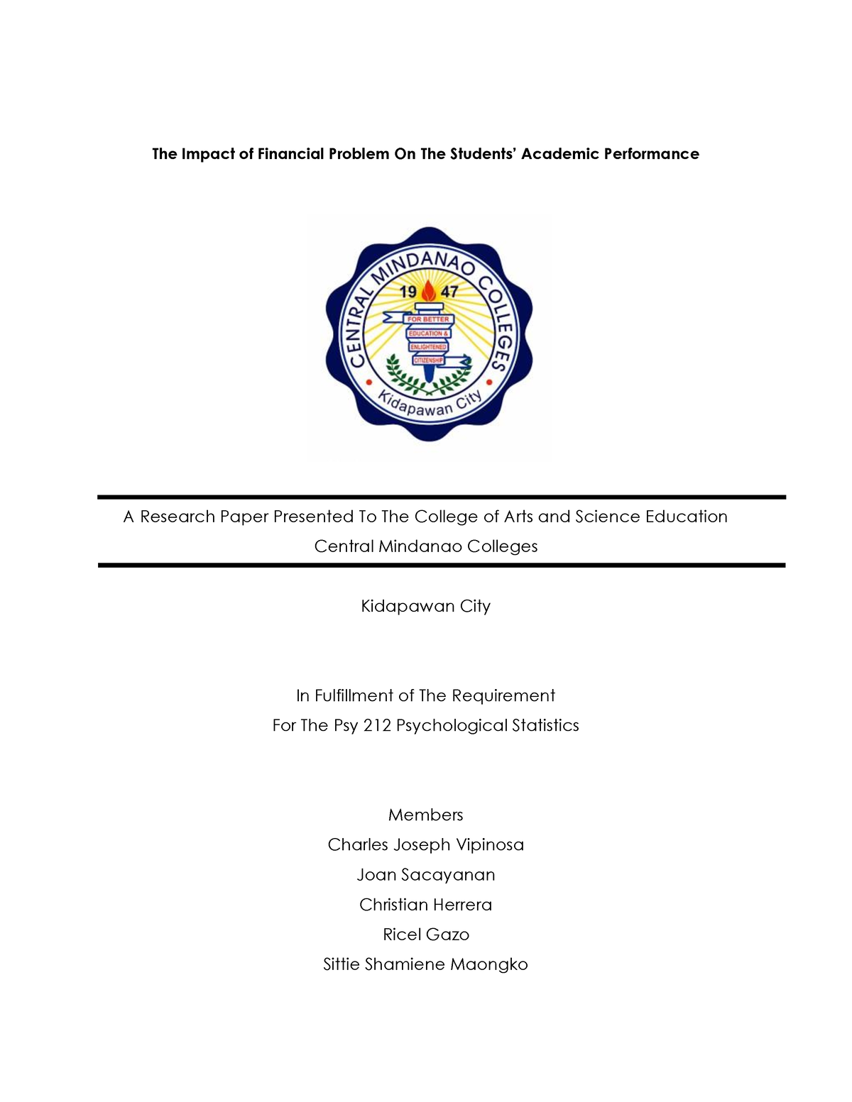 thesis about financial problems of students in the philippines