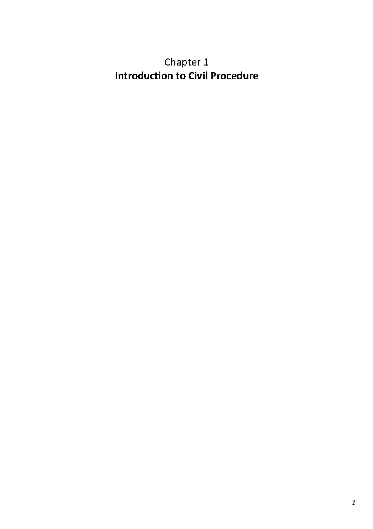 Civil- Procedure-NOTE - Chapter 1 Introduction to Civil Procedure [1 ...