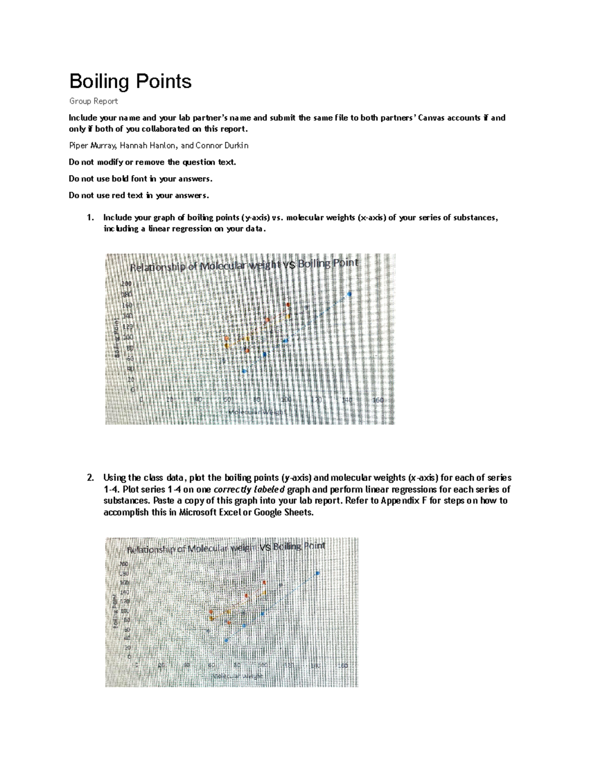 Boiling Points Group Report - Boiling Points Group Report Include your ...