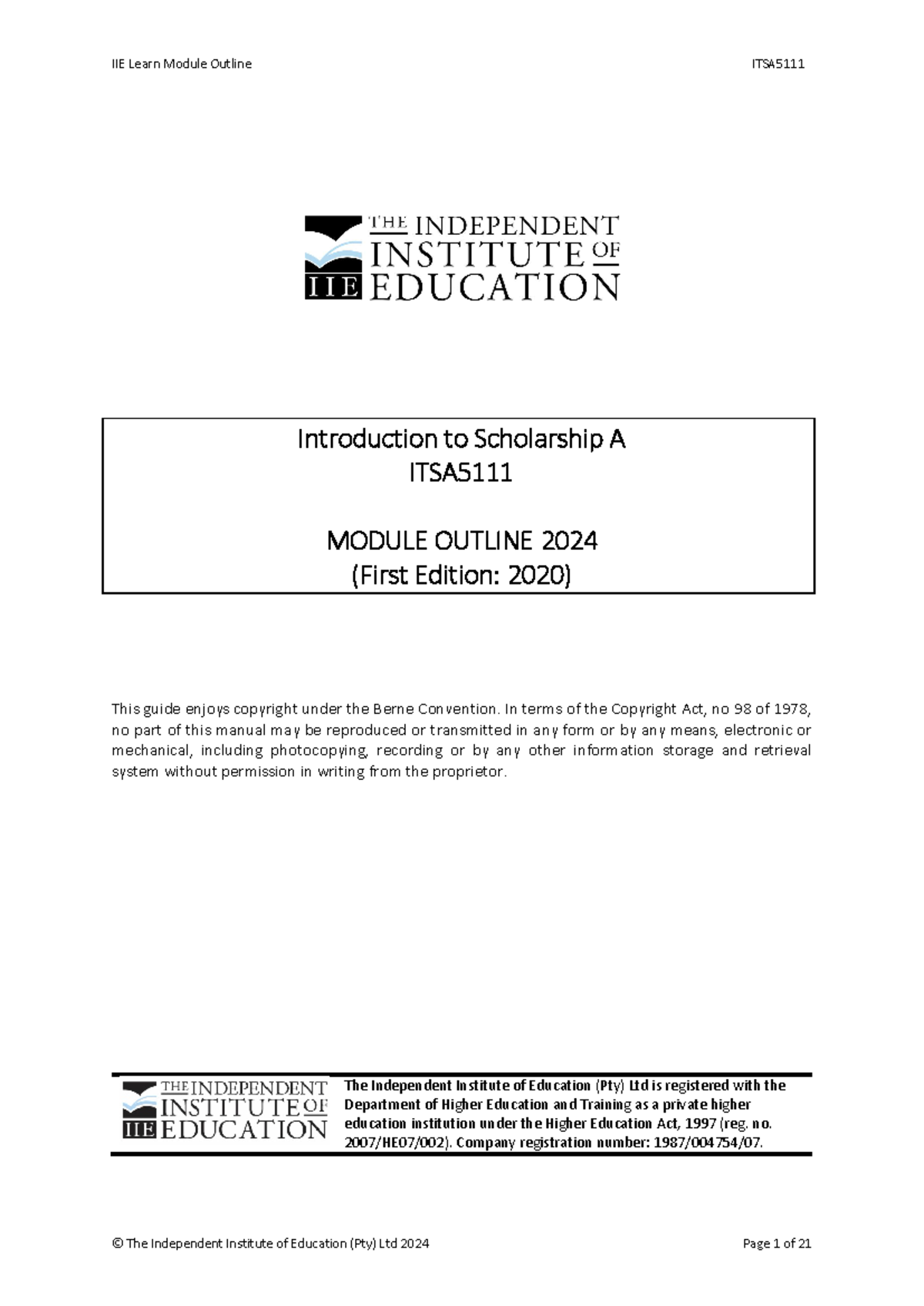 ITSA5111 MO - This is to guide you around your module and give you ...