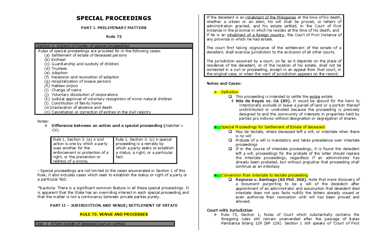 special-proceeding-law-special-proceedings-part-i-preliminary