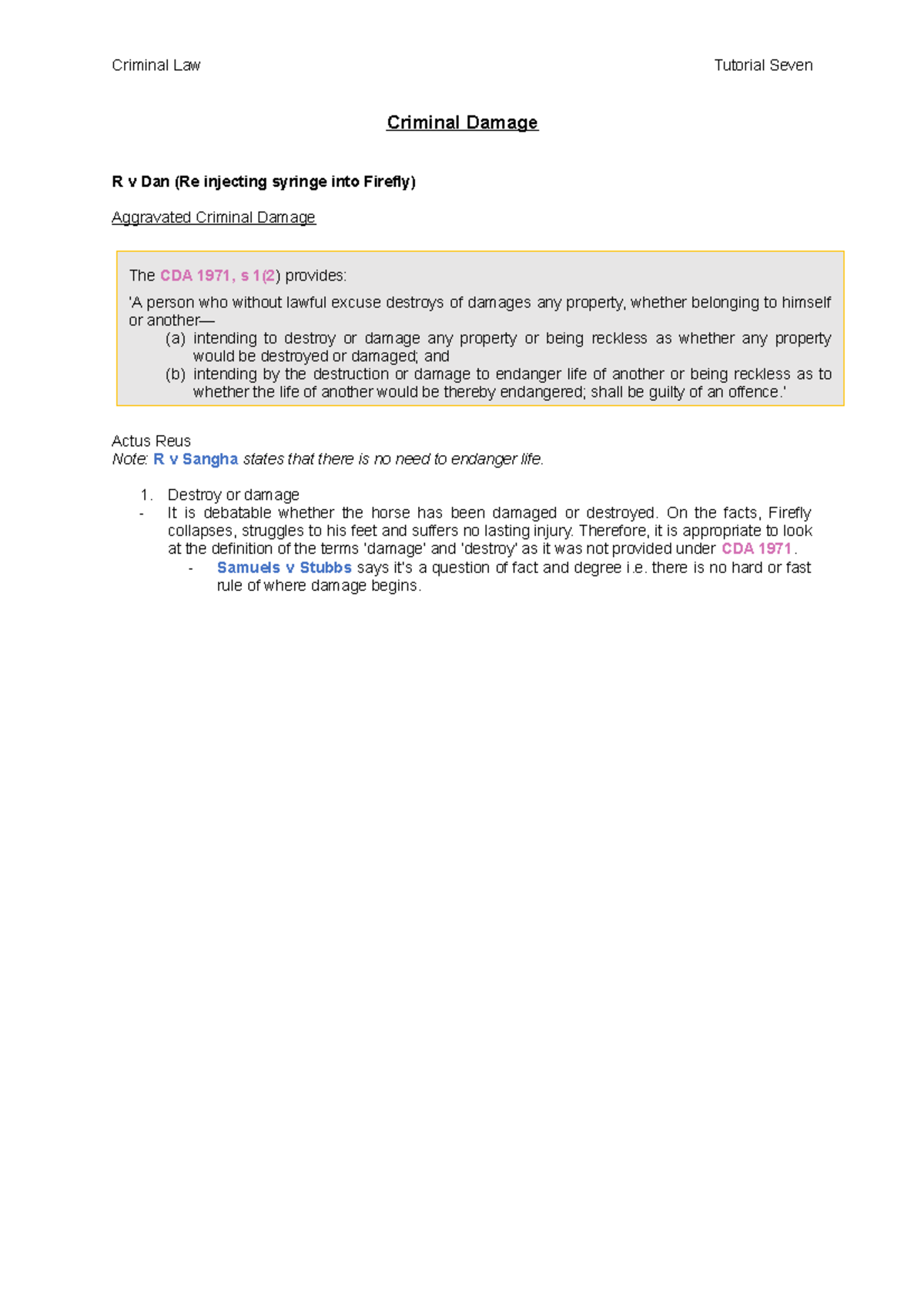 criminal-damage-criminal-law-tutorial-seven-criminal-damage-r-v-dan