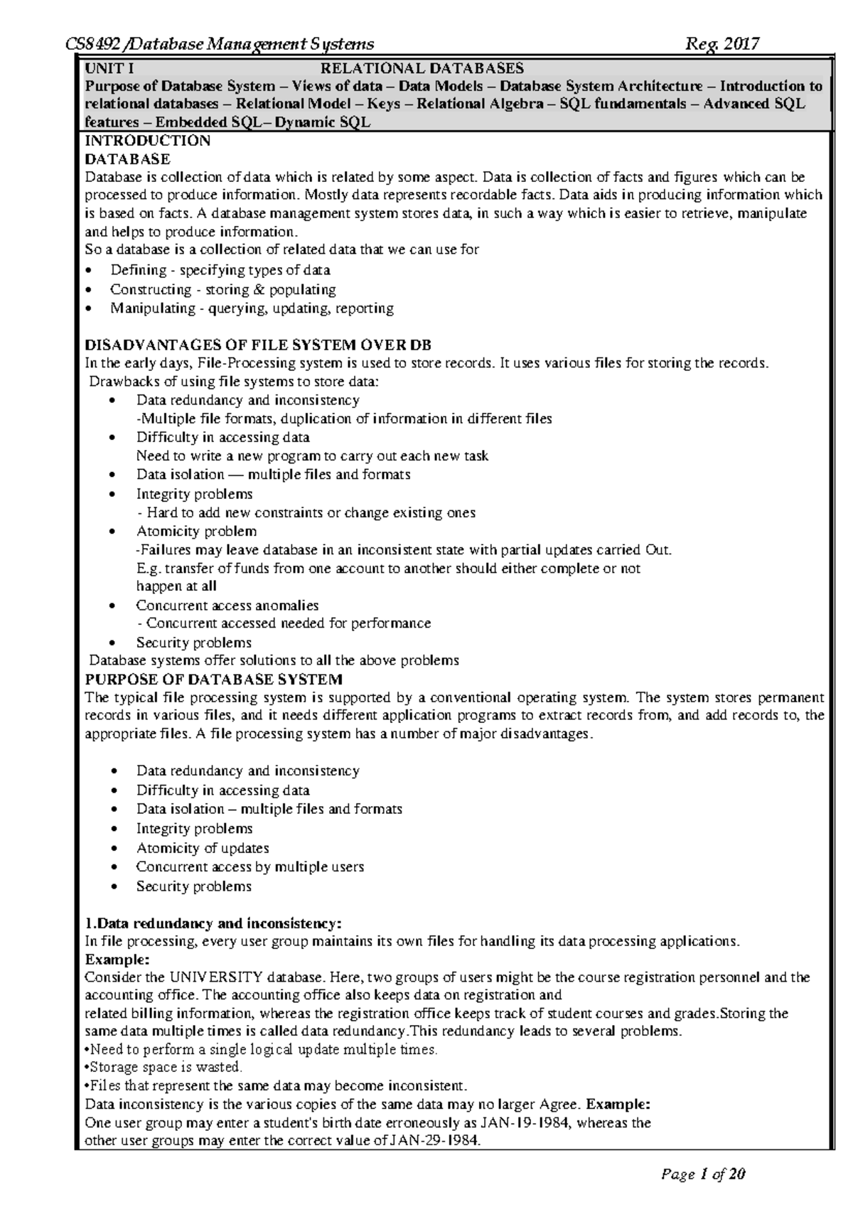 cs8492-dbms-unit-1-unit-i-relational-databases-purpose-of-database