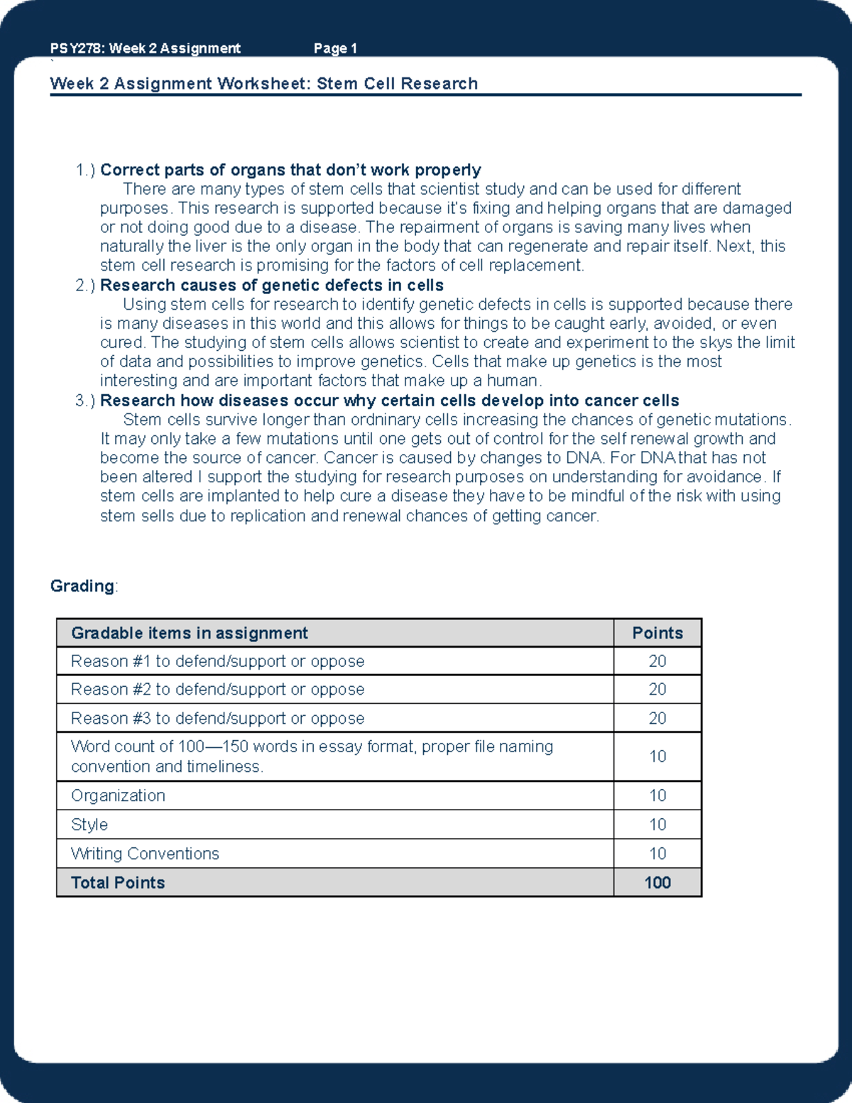 PSY278 Wk2 Assn Vroyal 10162023 - PSY278: Week 2 Assignment Page 1 ...