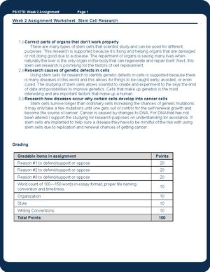 PSY278H Wk2 Assignment - PSY278: Week 2 Assignment Page 1 ` Week 2 ...