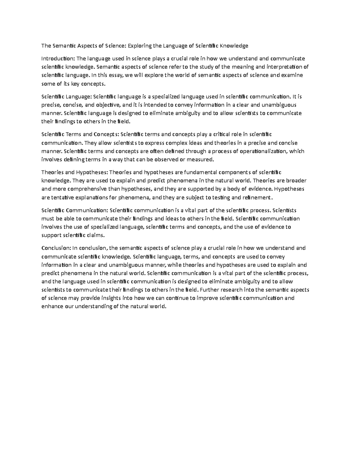 The Semantic Aspects of Science - Semantic aspects of science refer to ...