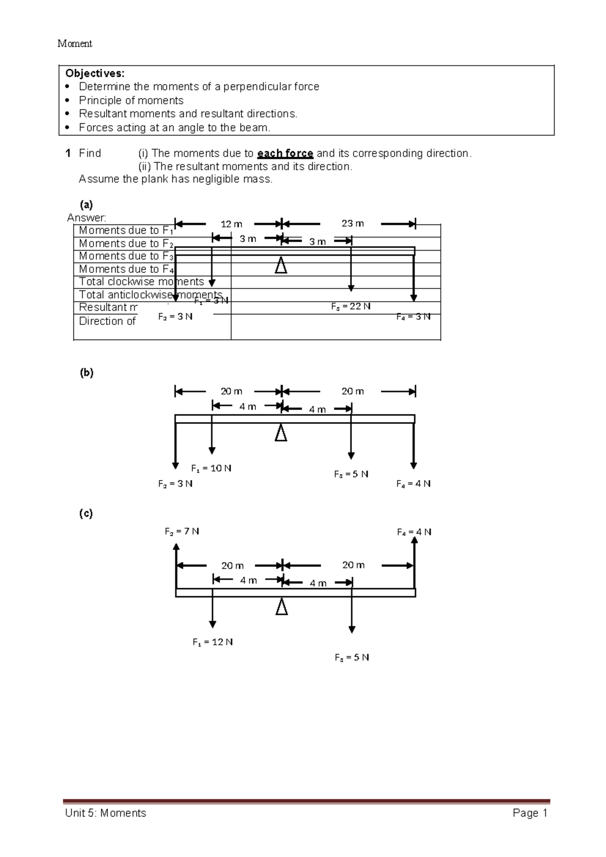 Moments-Worksheet.doc ques - Unit 5: Moments Page 1 Moment Objectives ...