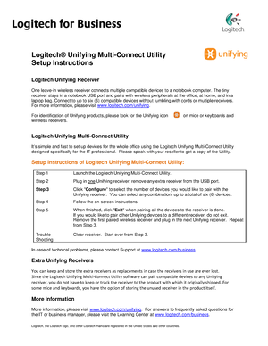 Multi connect instructions - Logitech® Unifying Multi-Connect Utility Setup Instructions Logitech Studocu
