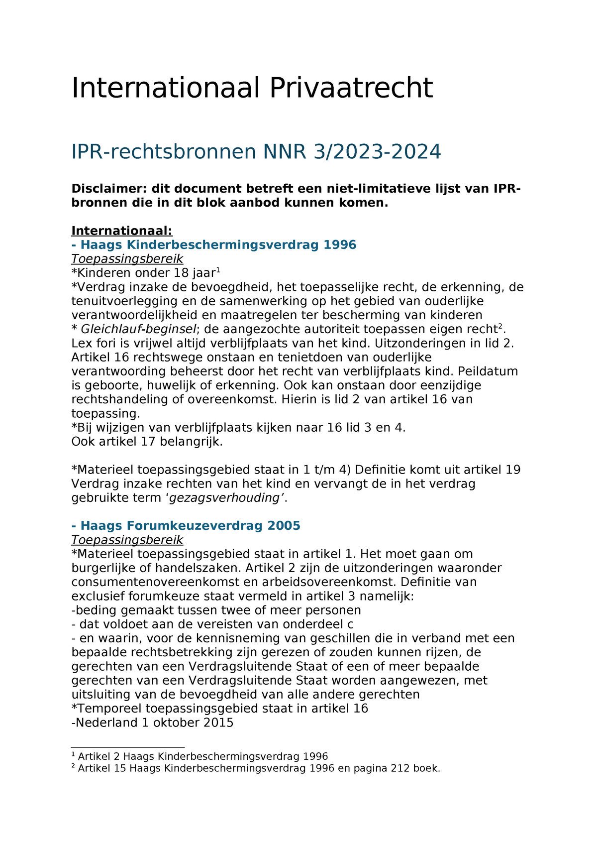 Internationaal Privaatrecht Bronnen - Internationaal Privaatrecht IPR ...