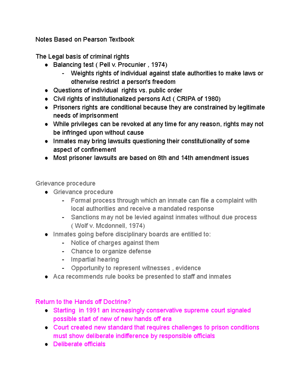Criminal Justice 1 In Person Power Point Pearson Lecture Notes