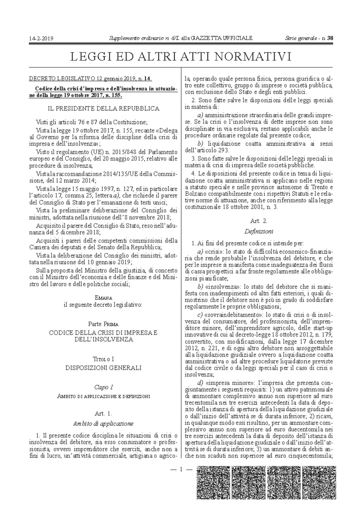 Decreto Legislativo Gennaio N Supplemento Ordinario N L Alla Gazzetta