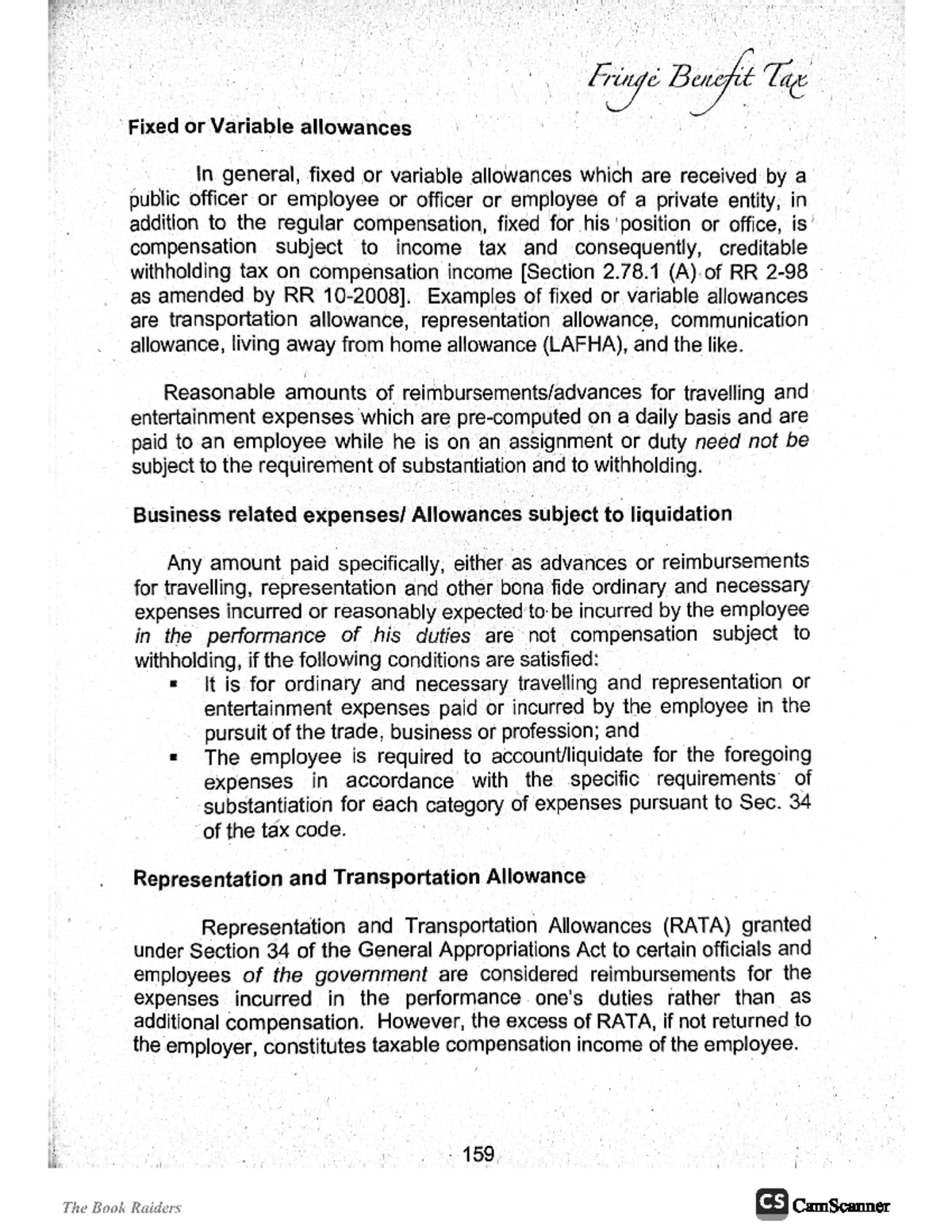 AEC 209 Fringe Benefits Con pt - Fringe Benefit Tax Fixed or Variable ...