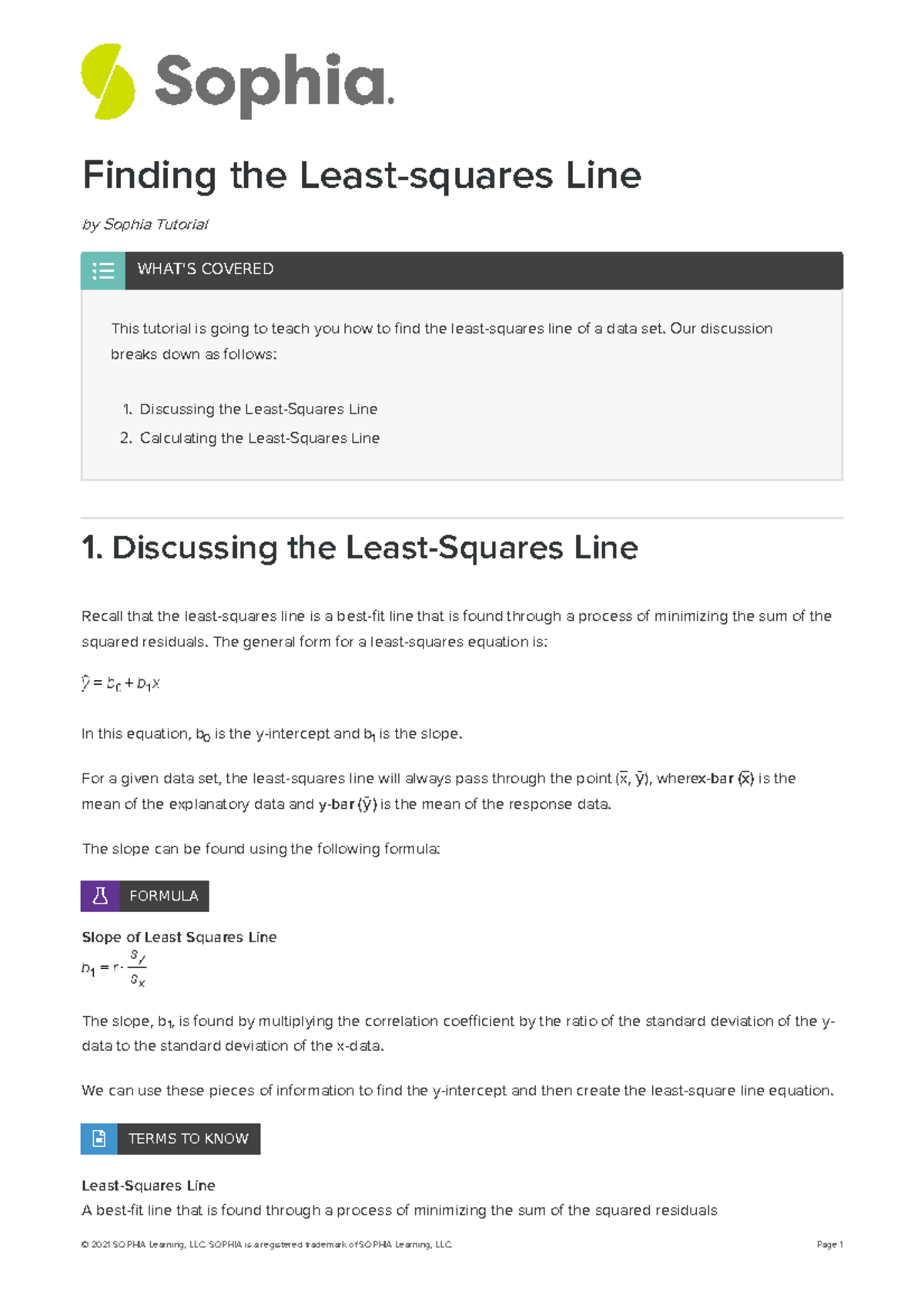 Finding the least squares line 2 - Finding the Least-squares Line by ...