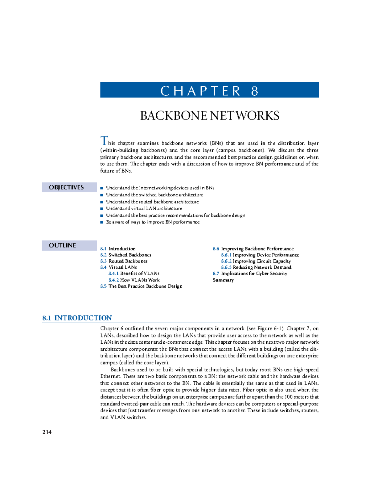 Handout - Backbone Network - C H A P T E R 8 BACKBONE NETWORKS This ...