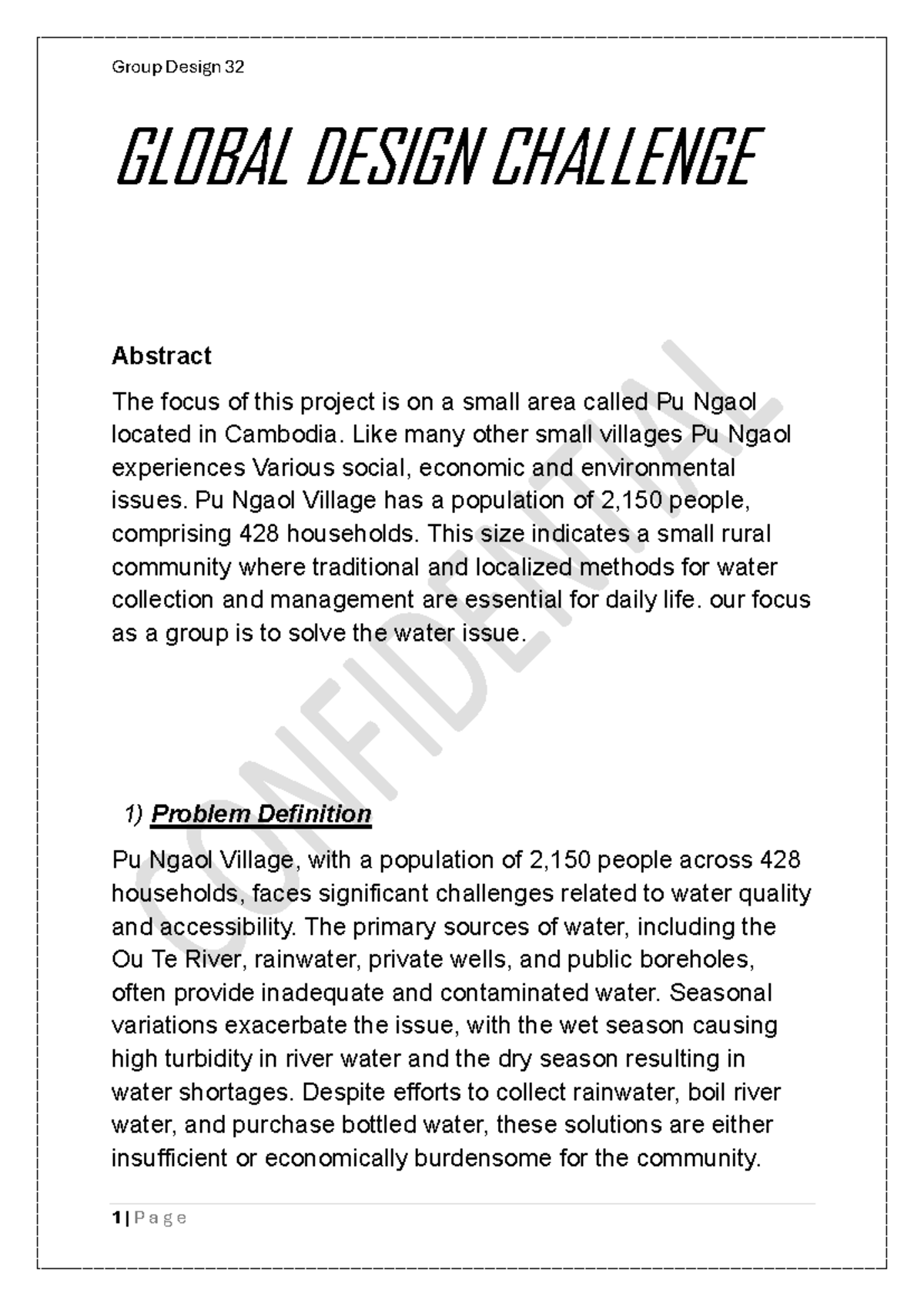 Global Design Challenge Outlined PLAN - GLOBAL DESIGN CHALLENGE ...