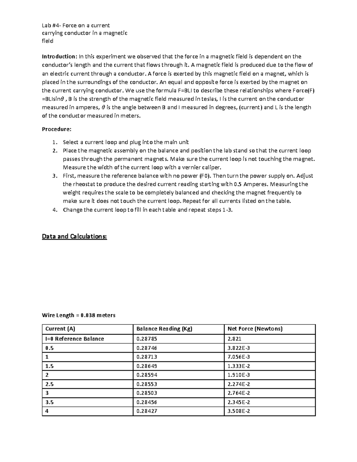 Force on a current carrying conductor in a magnetic field - Copy ...