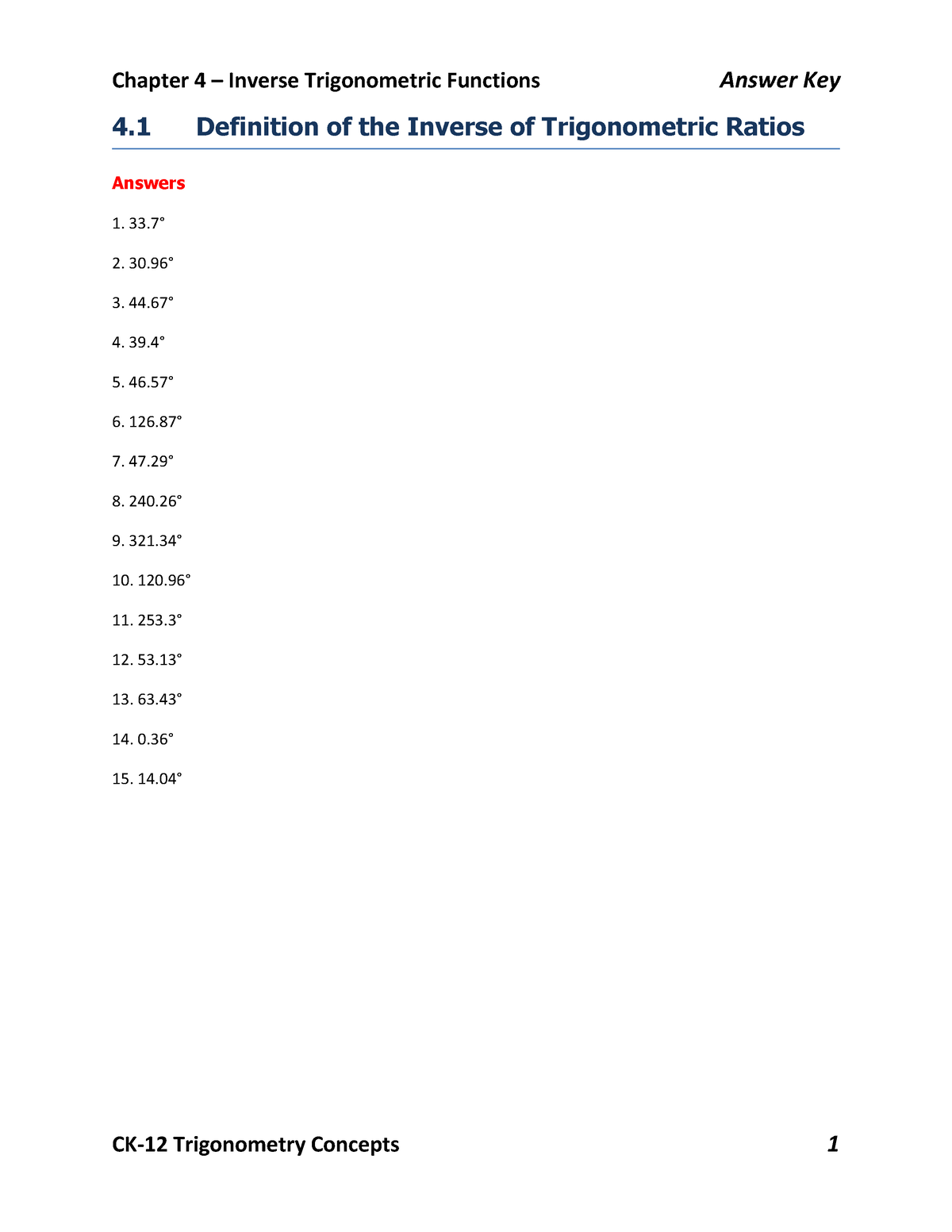 unit 12 trigonometry homework 4 answer key