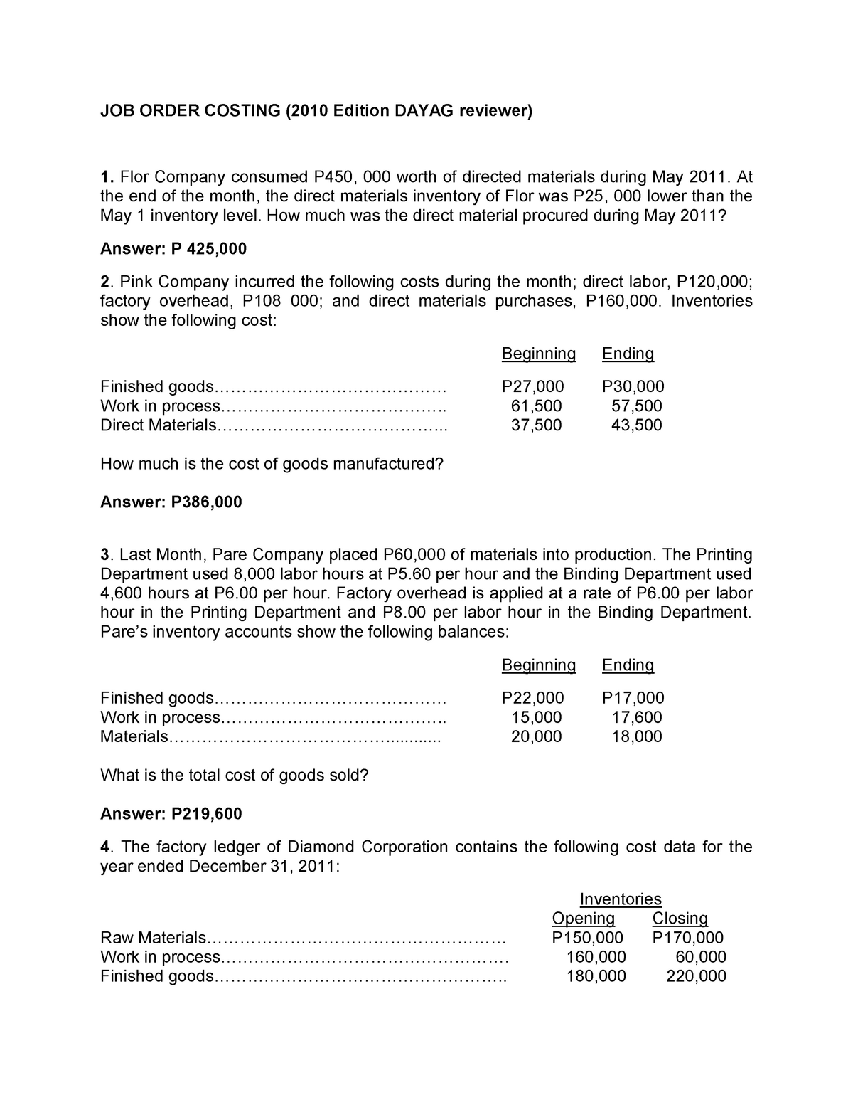 How To Compute Cost Of Direct Labor Used