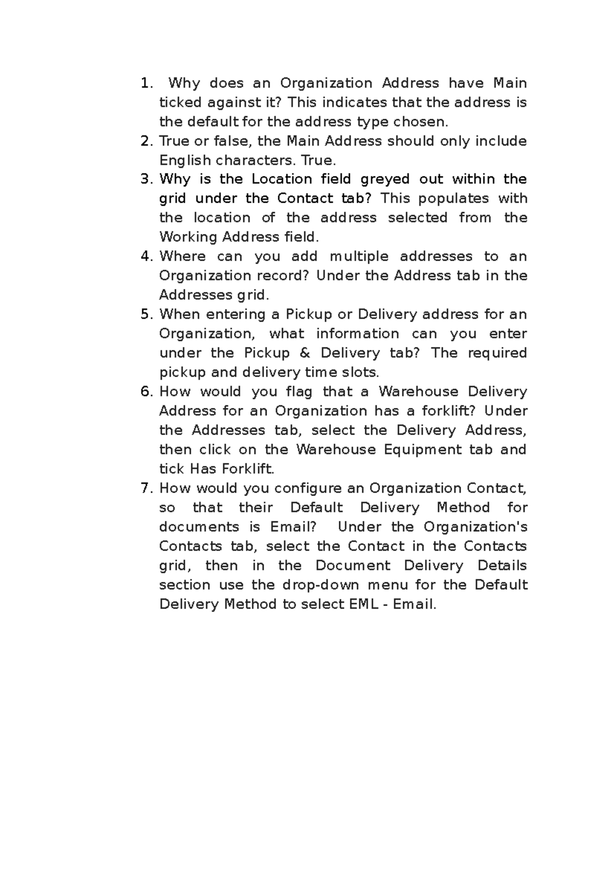 Cargowise aaa 1. Why does an Organization Address have Main ticked