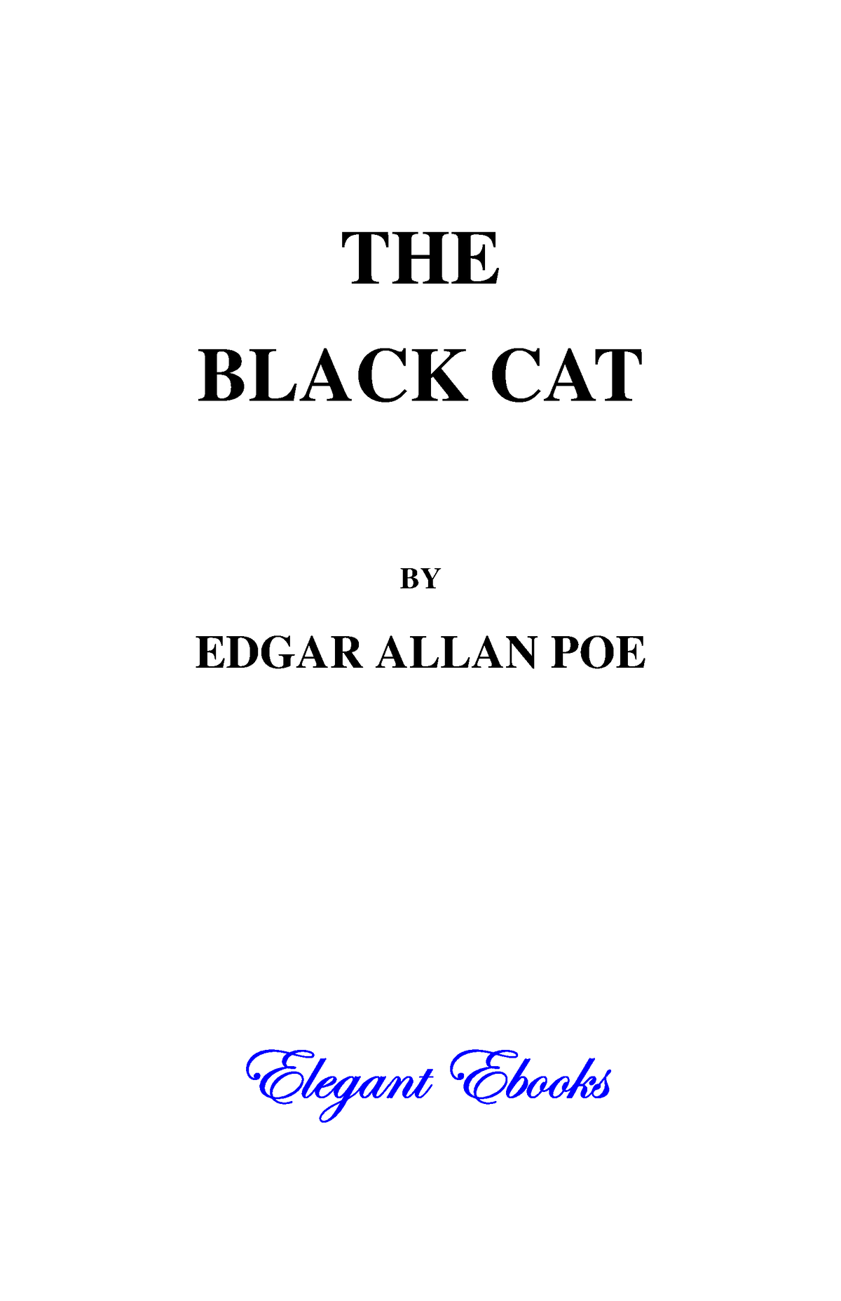 Black Cat - this is a short story - THE BLACK CAT BY EDGAR ALLAN POE 7 ...