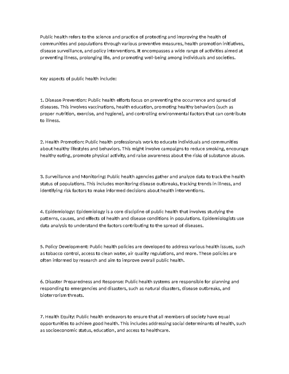 Salud Publica Public Health Refers To The Science And Practice Of