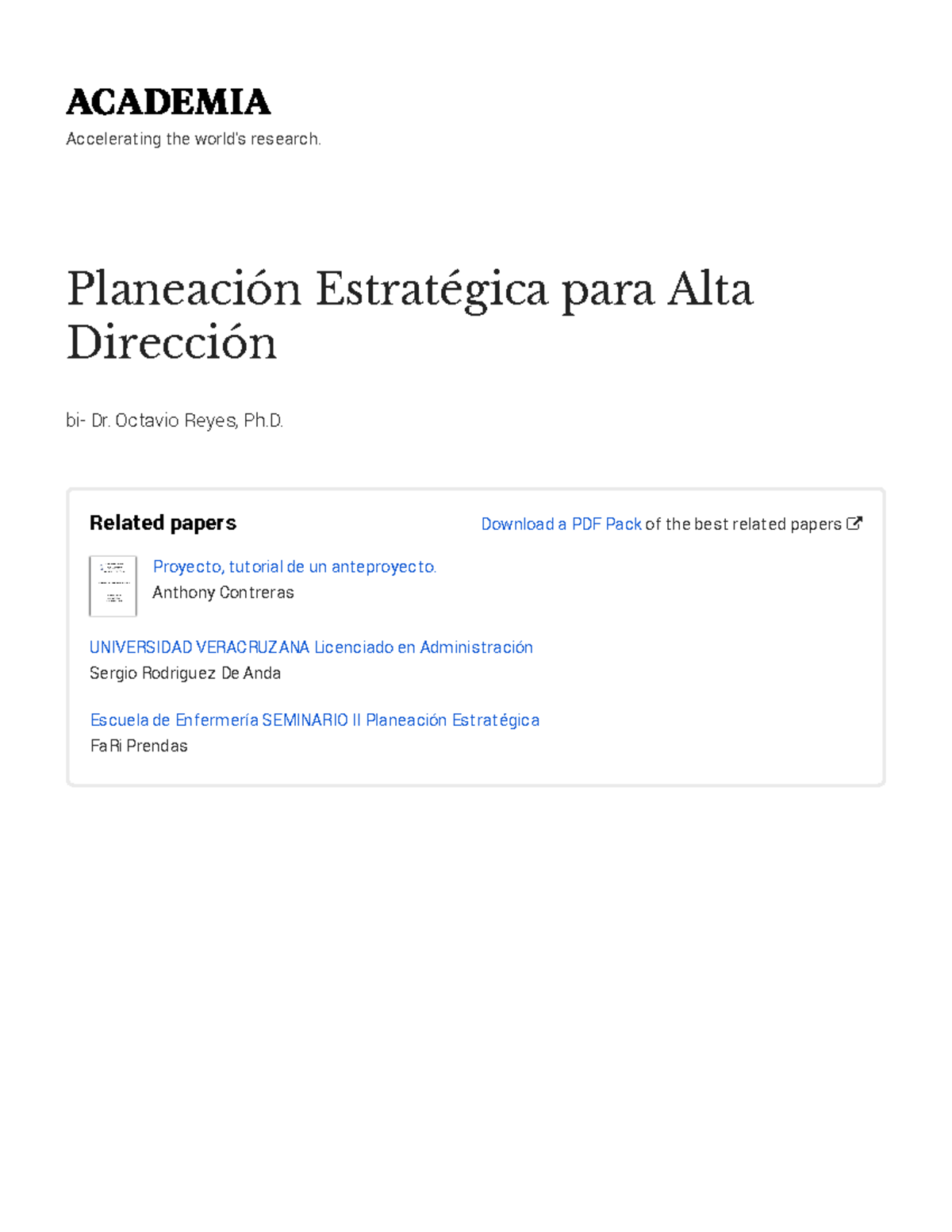 Planeacion Estrategica Para Alta Direccion - Accelerating The World's ...