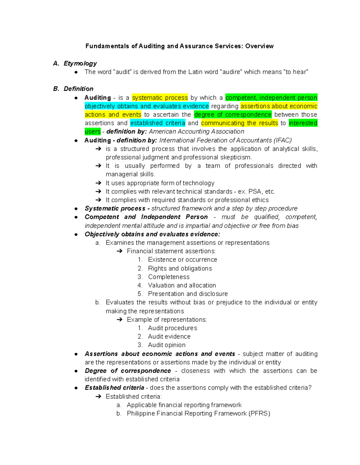 B Fundamentals Of Auditing - Fundamentals Of Auditing And Assurance ...