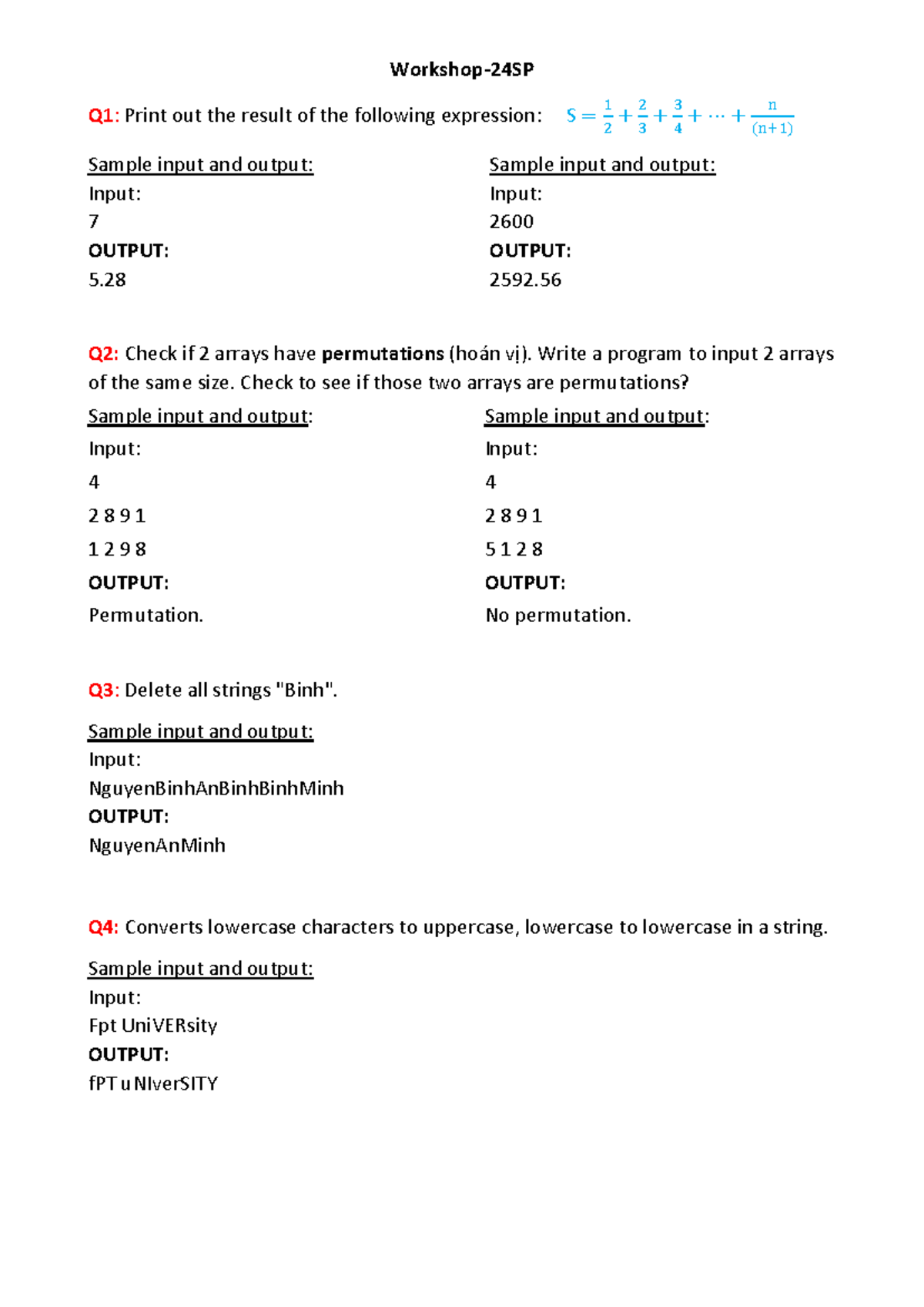 Workshop-24SP-B3W - Nuh uh - Workshop-24SP Q1: Print out the result of ...