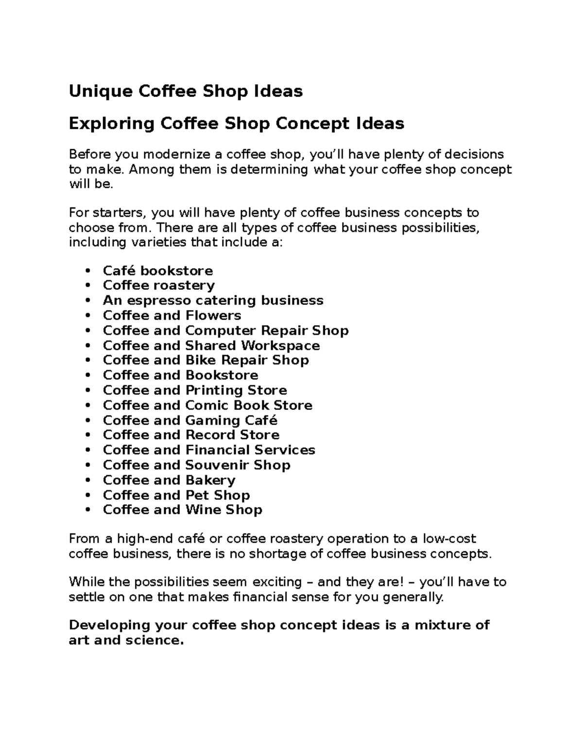 Unique Coffee Shop Ideas Unique Coffee Shop Ideas Exploring Coffee