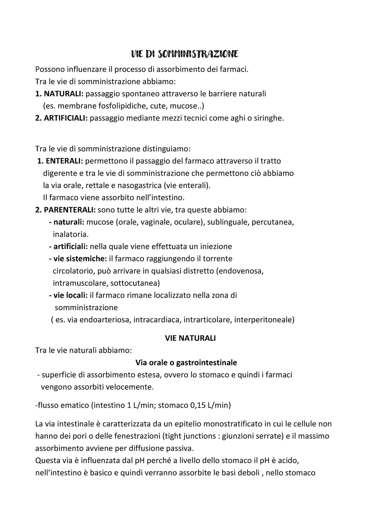 VIE DI Somministrazione, Farmacologia - VIE DI SOMMINISTRAZIONE Possono ...