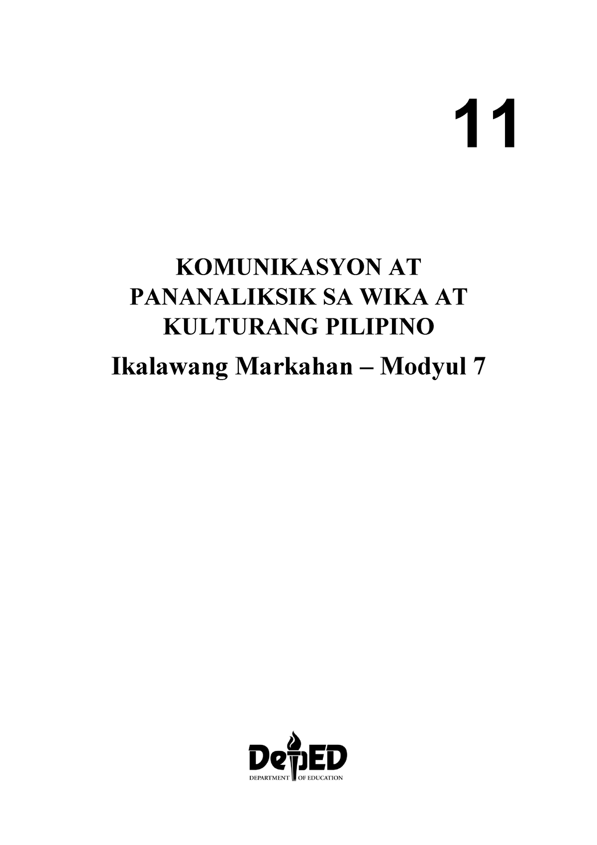 Module Komunikasyon At Pananaliksik Sa Wika At Kulturang Pilipino ...