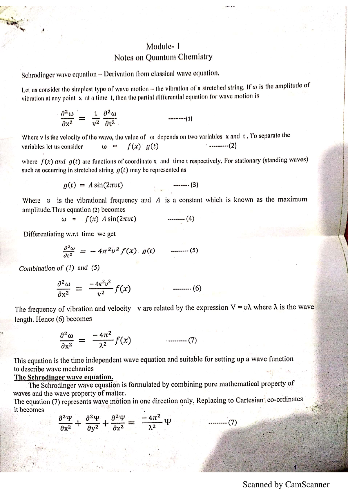 Chemistry- Quantum Chemistry - Btech Civil Engineering - Studocu