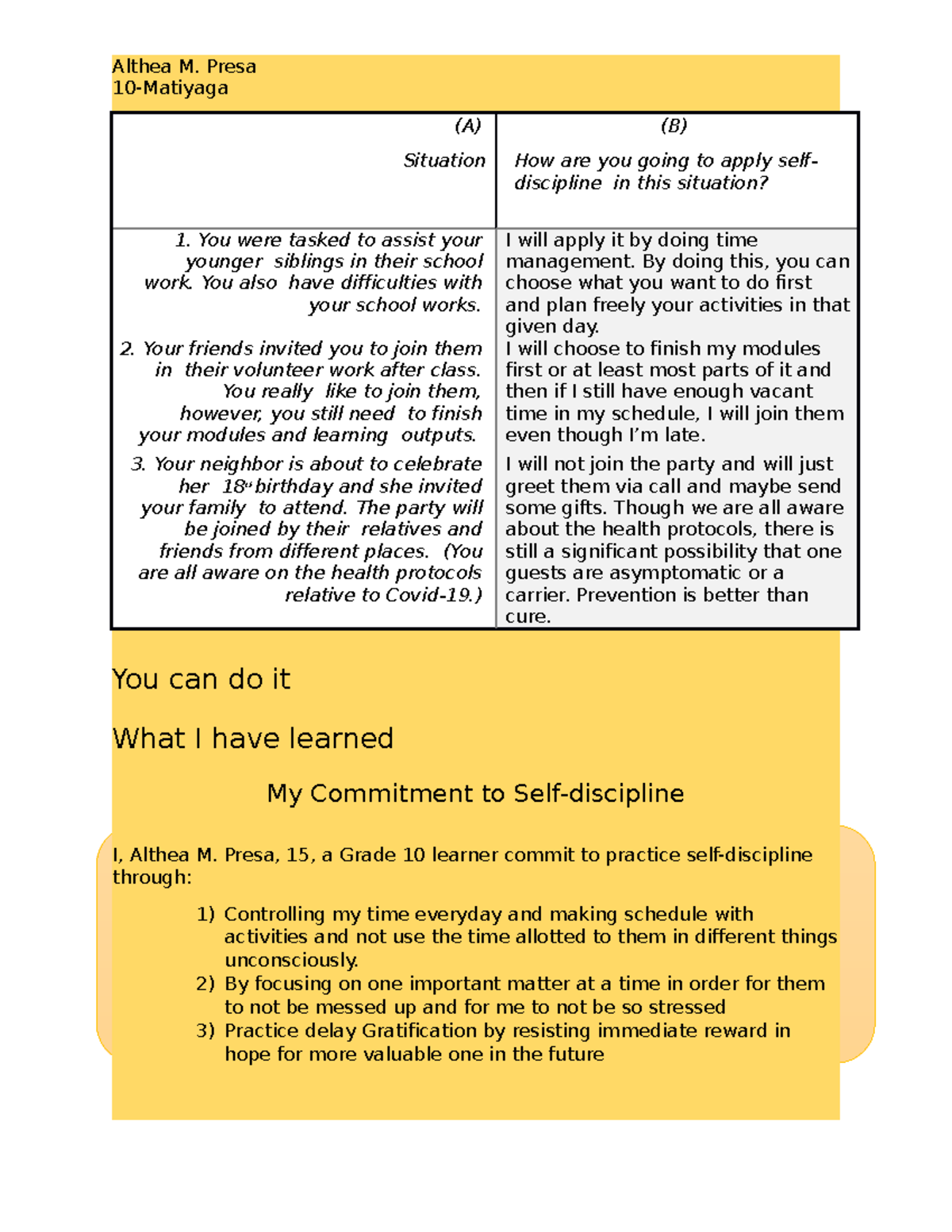 Week 7 RHGP - file - Althea M. Presa 10-Matiyaga (A) Situation (B) How ...