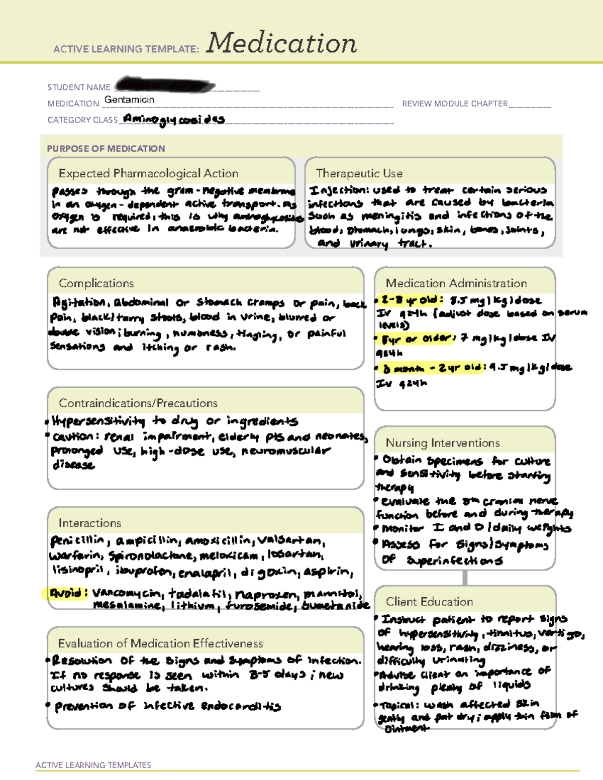 Gentamicin Template Active Learning Templates Medicat vrogue.co